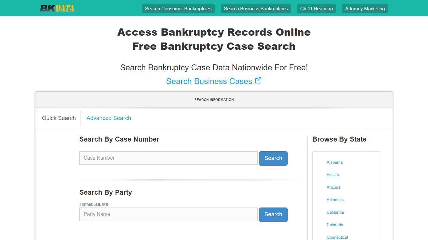 Public Bankruptcy Records Free Case Lookup